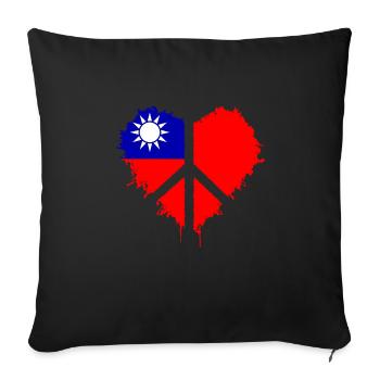 Taiwan Peace Heart - Sofakissenbezug 45 x 45 cm - Schwarz - Vorne