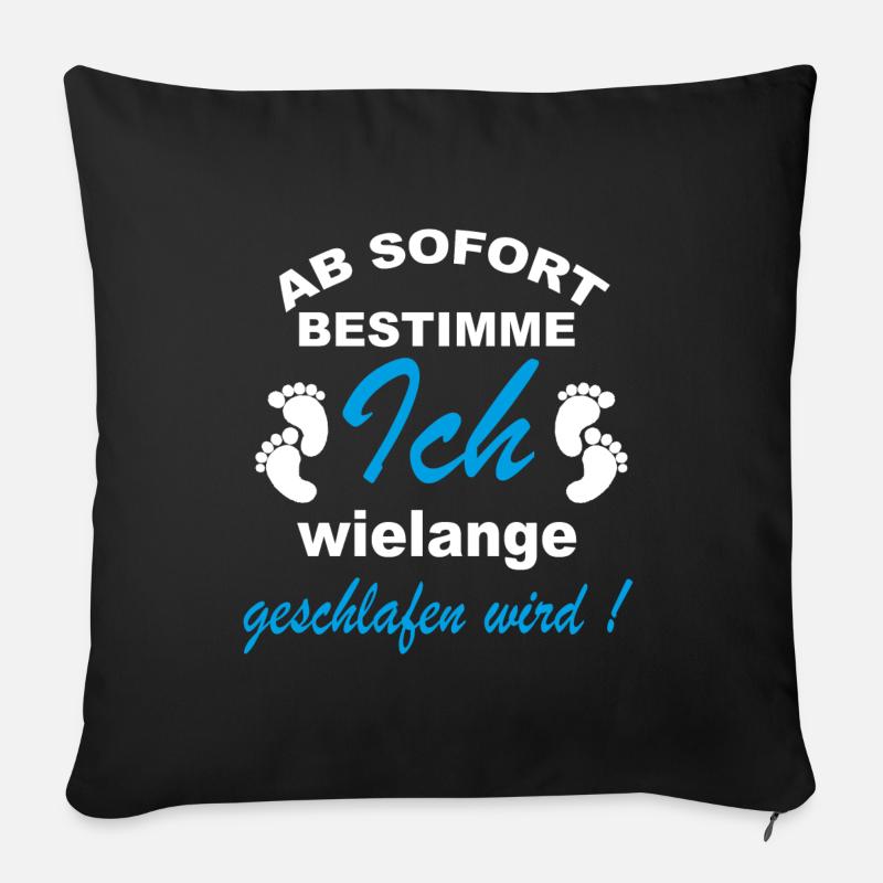 Baby Sprüche Schlafen Babykleidung Geschenk - Sofakissenbezug 45 x 45 cm - Schwarz