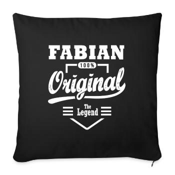 Fabian original gift personalized first name fabian - Sofa pillowcase 17,3'' x 17,3'' (45 x 45 cm) - black - Front