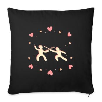 Love Fencing - Ideal for a Fencing Fan - Sofa pillowcase 17,3'' x 17,3'' (45 x 45 cm) - black - Front