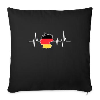 Germany Heartbeat Design German Flag - Sofa pillowcase 17,3'' x 17,3'' (45 x 45 cm) - black - Front