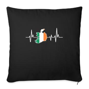Heartbeat Design Irish Flag Ireland - Sofa pillowcase 17,3'' x 17,3'' (45 x 45 cm) - black - Front