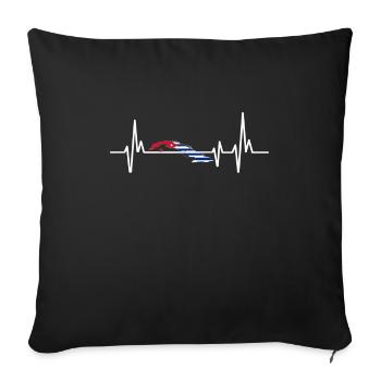Heartbeat Design Cuban Flag Cuba - Sofa pillowcase 17,3'' x 17,3'' (45 x 45 cm) - black - Front