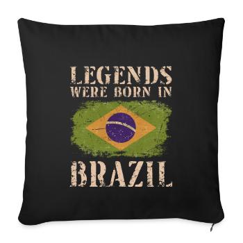 Vintage Design Brazilian Flag Brazil - Sofa pillowcase 17,3'' x 17,3'' (45 x 45 cm) - black - Front