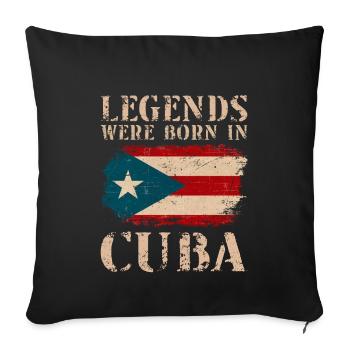Vintage Design Cuban Flag Cuba - Sofa pillowcase 17,3'' x 17,3'' (45 x 45 cm) - black - Front