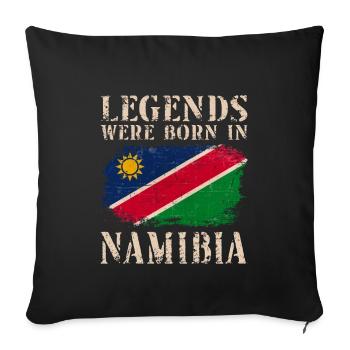 Vintage Design Namibian Flag Namibia - Sofa pillowcase 17,3'' x 17,3'' (45 x 45 cm) - black - Front