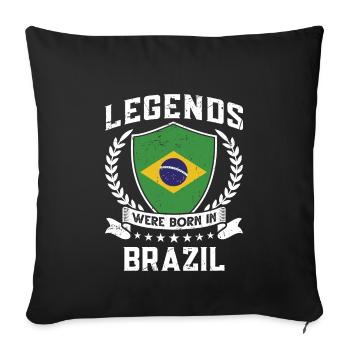 Vintage Design Brazilian Flag Brazil - Sofa pillowcase 17,3'' x 17,3'' (45 x 45 cm) - black - Front