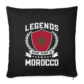 Vintage Design Moroccan Flag Morocco - Sofa pillowcase 17,3'' x 17,3'' (45 x 45 cm) - black - Front