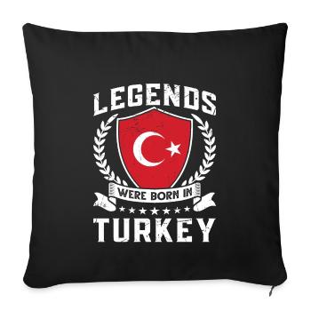 Vintage Design Turkish Flag Turkey - Sofa pillowcase 17,3'' x 17,3'' (45 x 45 cm) - black - Front