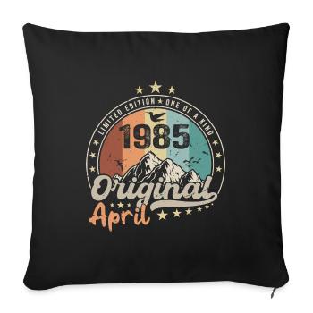 1985 Avril 1985 Anniversaire Avril 1985 Avril - Housse de coussin décorative 45 x 45 cm - noir - Devant
