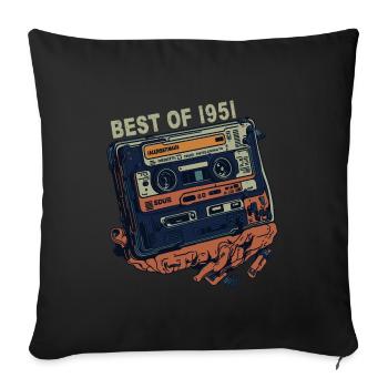 Jahrgang 1951 1951 Kassette - Jahrgang seit 1951 - Sofakissenbezug 45 x 45 cm - Schwarz - Vorne