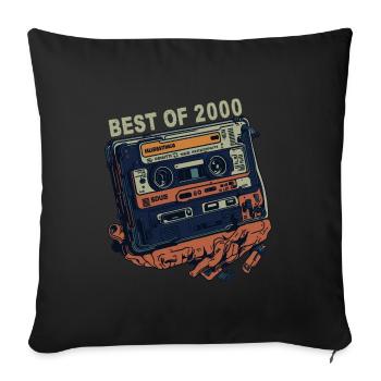 Vintage 2000 2000 Cassette - Vintage since 2000 - Sofa pillowcase 17,3'' x 17,3'' (45 x 45 cm) - black - Front