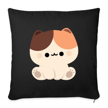 Cute Tortie Cat - Sofa pillowcase 17,3'' x 17,3'' (45 x 45 cm) - black - Front