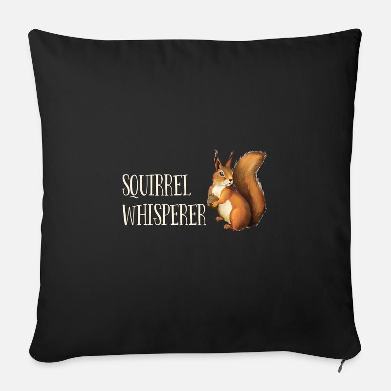 Eichhörnchen-Flüsterer - Sofakissenbezug 45 x 45 cm - Schwarz