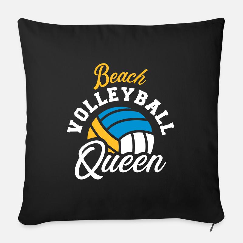 Beach-volley - Housse de coussin décorative 45 x 45 cm - noir
