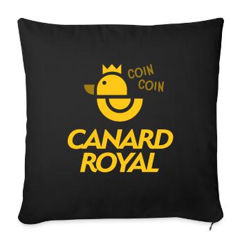 Canard Royal - Coin coin - Humour - Housse de coussin décorative 45 x 45 cm - noir - Devant