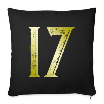 17 Symbole numérique - Housse de coussin décorative 45 x 45 cm - noir - Devant