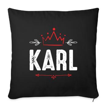 Karl - Sofakissenbezug 45 x 45 cm - Schwarz - Vorne
