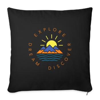 Montagnes Randonnée au soleil Alpinistes en plein air - Housse de coussin décorative 45 x 45 cm - noir - Devant