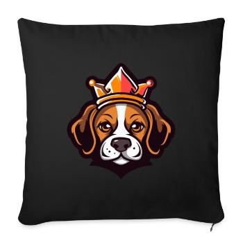 Couronne de chien Beagle - Housse de coussin décorative 45 x 45 cm - noir - Devant