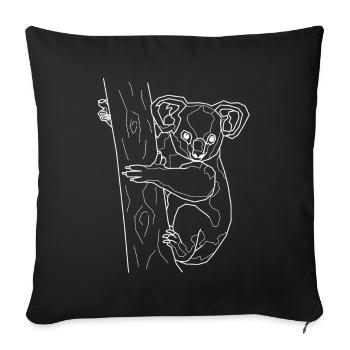 Koala white - Sofa pillowcase 17,3'' x 17,3'' (45 x 45 cm) - black - Front