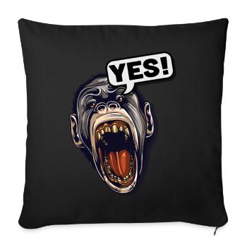 YES! Primate Monkey Chimpanzee - Sofa pillowcase 17,3'' x 17,3'' (45 x 45 cm) - black - Front