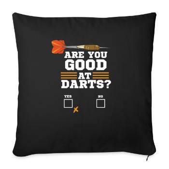 Dart darts saying dart dart player - Sofa pillowcase 17,3'' x 17,3'' (45 x 45 cm) - black - Front