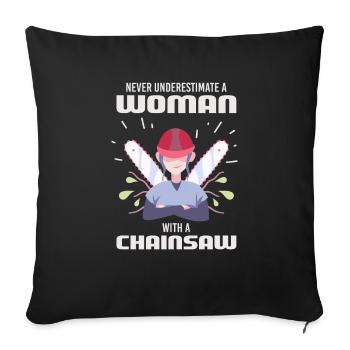 Chainsaw for Lumberjack & Arborist - Sofa pillowcase 17,3'' x 17,3'' (45 x 45 cm) - black - Front