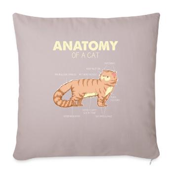 Katze Anatomy of a Cat - Lustige Katzengeschenke - Sofakissenbezug 45 x 45 cm - helles Taupe - Vorne