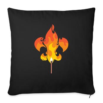 Boy Scout Lily Fleur De Lis Campfire Gift - Sofa pillowcase 17,3'' x 17,3'' (45 x 45 cm) - black - Front