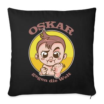 Frecher Oskar - Sofakissenbezug 45 x 45 cm - Schwarz - Vorne