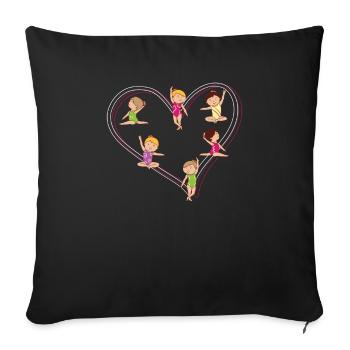 Tumbling & Gymnastics - I love gymnastics - Sofa pillowcase 17,3'' x 17,3'' (45 x 45 cm) - black - Front
