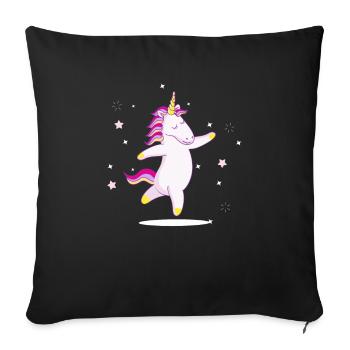 A unicorn dancing in the stars - Sofa pillowcase 17,3'' x 17,3'' (45 x 45 cm) - black - Front