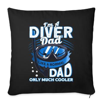 Scuba diving diver diving gift - Sofa pillowcase 17,3'' x 17,3'' (45 x 45 cm) - black - Front
