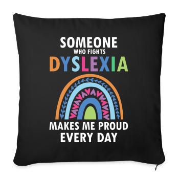 Dyslexia Teacher for Legathenia Therapists - Sofa pillowcase 17,3'' x 17,3'' (45 x 45 cm) - black - Front