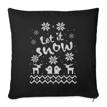 Let it Snow Ugly Christmas Sweater Snowflakes - Sofa pillowcase 17,3'' x 17,3'' (45 x 45 cm) - black - Front