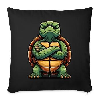 Turtle Sea Turtle Turtle - Sofa pillowcase 17,3'' x 17,3'' (45 x 45 cm) - black - Front
