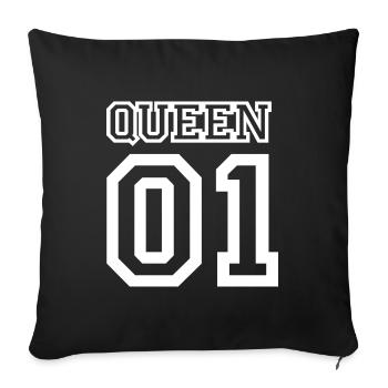 Queen 01, amour de couple, amoureux, relation, amour - Housse de coussin décorative 45 x 45 cm - noir - Devant