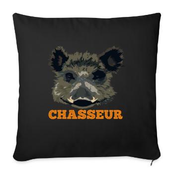 LE CHASSEUR - Housse de coussin décorative 45 x 45 cm - noir - Devant
