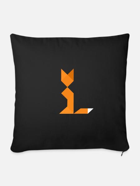 Fuchs - Tangram - Sofakissenbezug 45 x 45 cm - Schwarz