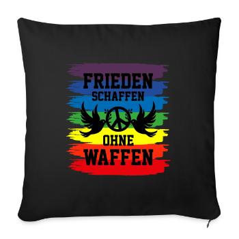 Frieden schaffen - Sofakissenbezug 45 x 45 cm - Schwarz - Vorne