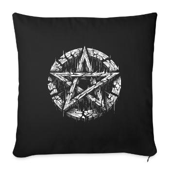 Torn Pentagram Occult Sign - Sofa pillowcase 17,3'' x 17,3'' (45 x 45 cm) - black - Front