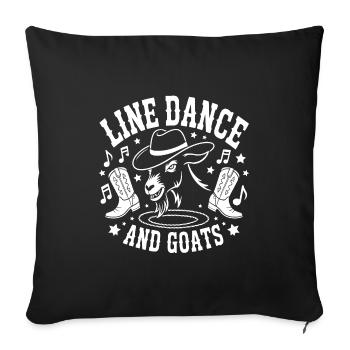 Goats and Line Dance Funny Goat with Stetson - Sofa pillowcase 17,3'' x 17,3'' (45 x 45 cm) - black - Front
