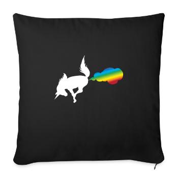 Ich furze Regenbögen - Einhorn - Sofakissenbezug 45 x 45 cm - Schwarz - Vorne