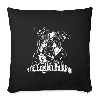OEB OLD ENGLISH BULLDOG Hundeportrait Wilsigns - Sofakissenbezug 45 x 45 cm - Schwarz - Vorne