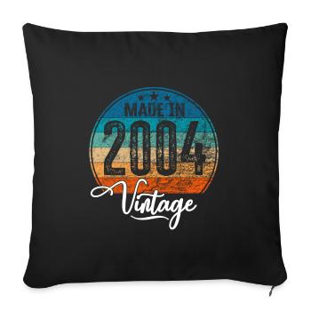 Millésime Fabriqué en 2004 Année de naissance 2004 Anniversaire - Housse de coussin décorative 45 x 45 cm - noir - Devant