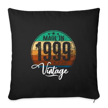 Vintage Fabriqué en 1999 Année de naissance 1999 Anniversaire - Housse de coussin décorative 45 x 45 cm - noir - Devant