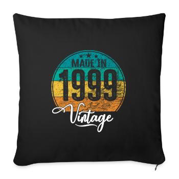 Vintage Fabriqué en 1999 Année de naissance 1999 Anniversaire - Housse de coussin décorative 45 x 45 cm - noir - Devant