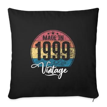 Vintage Fabriqué en 1999 Année de naissance 1999 Anniversaire - Housse de coussin décorative 45 x 45 cm - noir - Devant