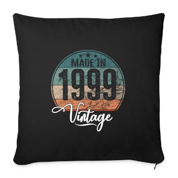 Vintage Fabriqué en 1999 Année de naissance 1999 Anniversaire - Housse de coussin décorative 45 x 45 cm - noir - Devant